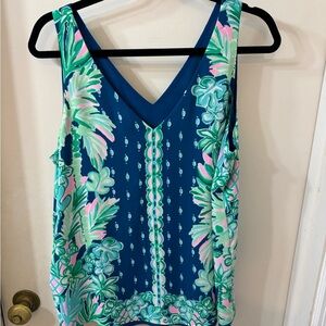 Lilly Pulitzer Blue and Green Women's Top